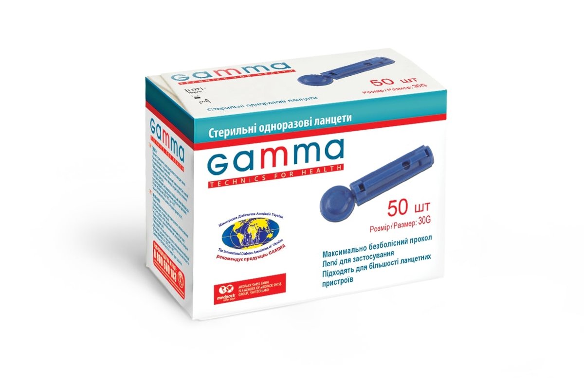 

Ланцеты одноразовые универсальные Gamma (50шт)